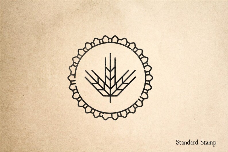 Wheat Seal Rubber Stamp 2 x 2 inches Etsy