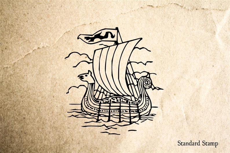 Viking Boat Rubber Stamp 2 x 2 inches | Etsy
