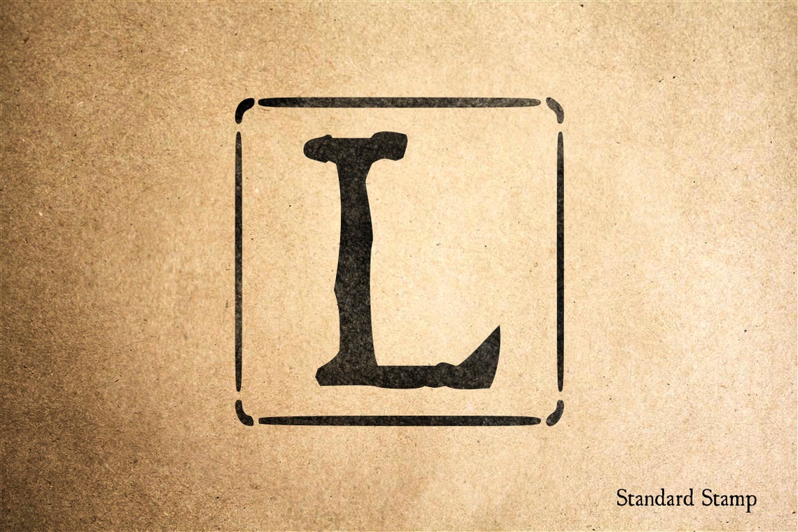 Letter L Block Rubber Stamp 2 x 2 inches Etsy