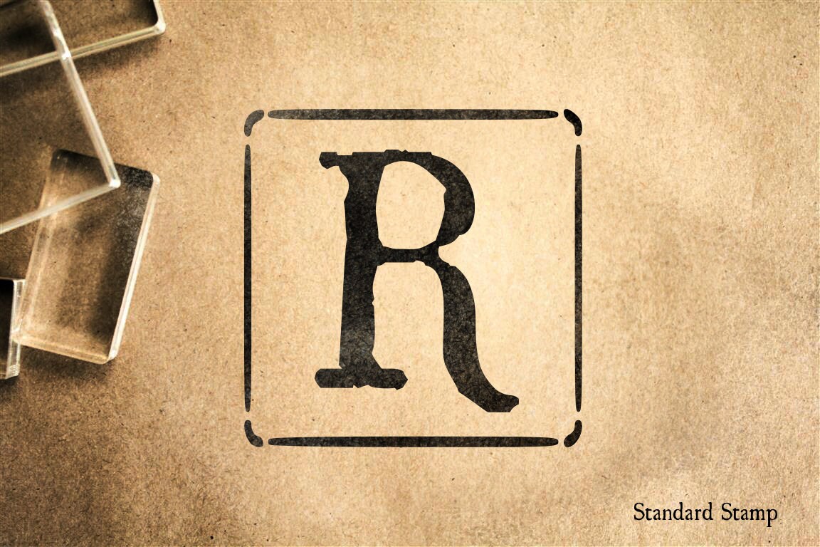 Letter R Block Rubber Stamp 2 x 2 inches Etsy