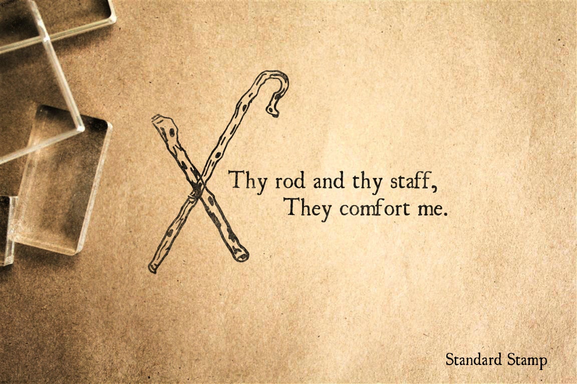 Thy Rod and Thy Staff Rubber Stamp 2 x 2 inches from StandardStamp on