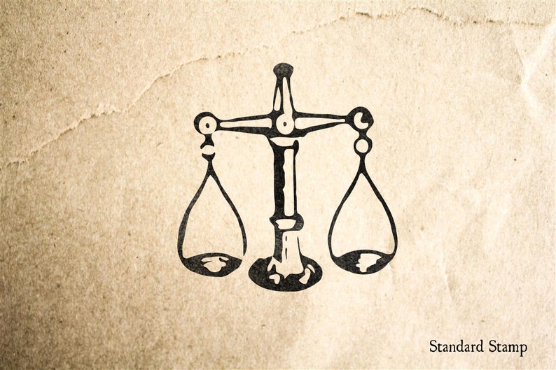 Woodcut Scales of Justice Rubber Stamp 2 x 2 inches Etsy