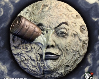 A Trip To The Moon 13" Sculpture - Georges Melies, Silent Film