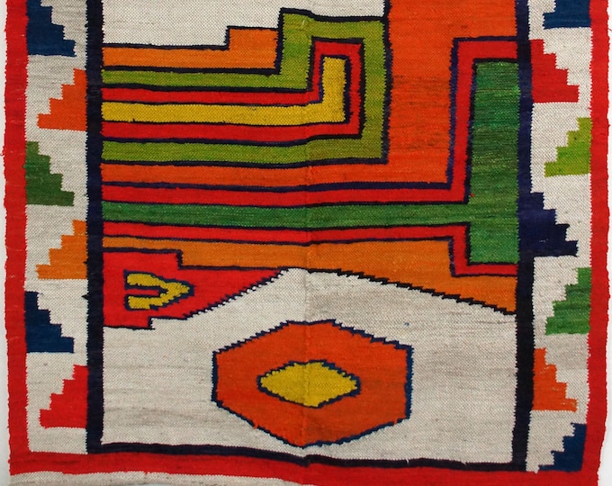 Vintage Woven Rug / Wall Hanging / Blanket / 68 X Etsy