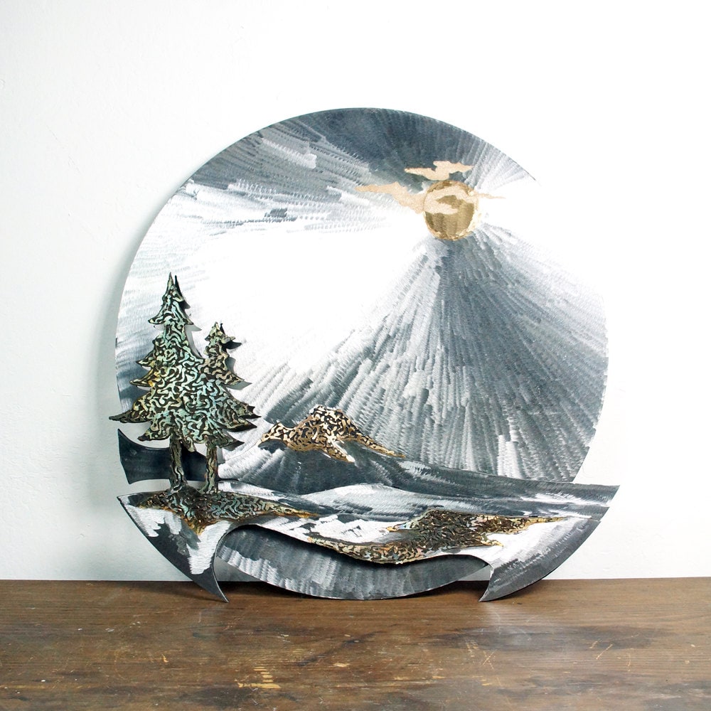 RESERVED Metal Wall Sculpture by Ross Bendixen / Steel Circular