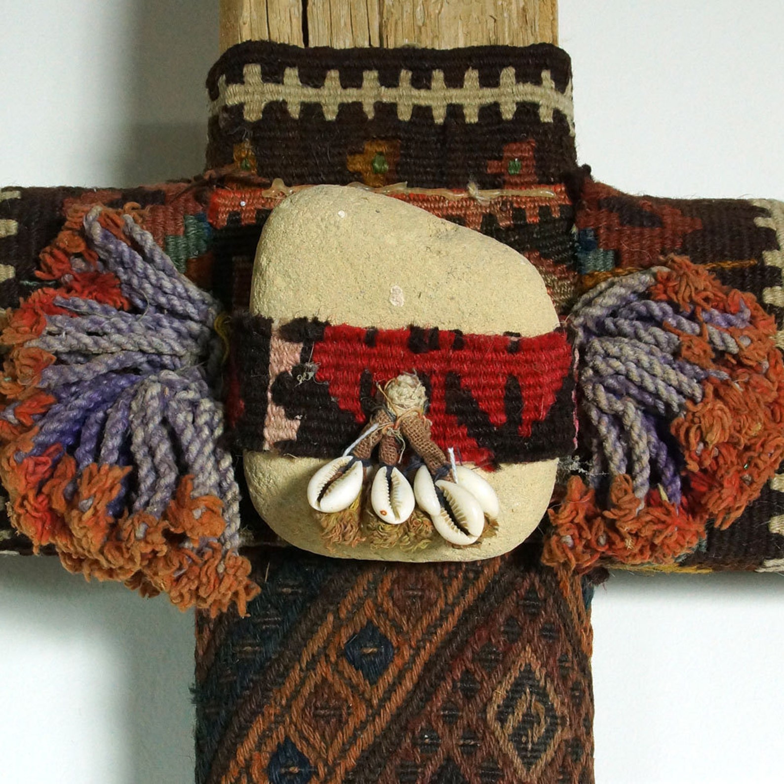 Rustic Cross with Kilim Rug Remnants a Handmade Doll & a River Etsy