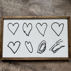 3D Handwritten heart sign / 3D heart drawing personalized gift for Mother&#39;s Day /custom heart sign/ family keepsake