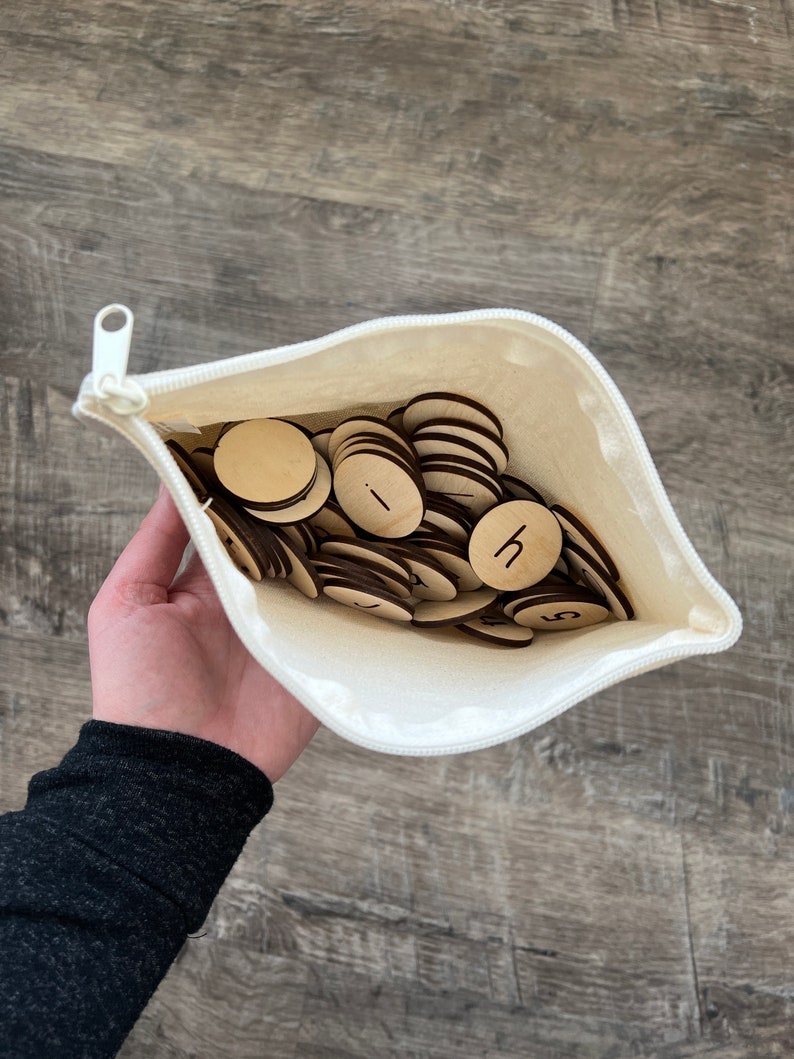 Custom ABC Wood Coins for Preschool, Wood Alphabet and Number Coins ...