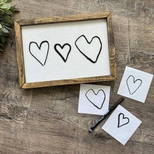 3D Handwritten heart sign / 3D heart drawing personalized gift for Mother&#39;s Day /custom heart sign/ family keepsake