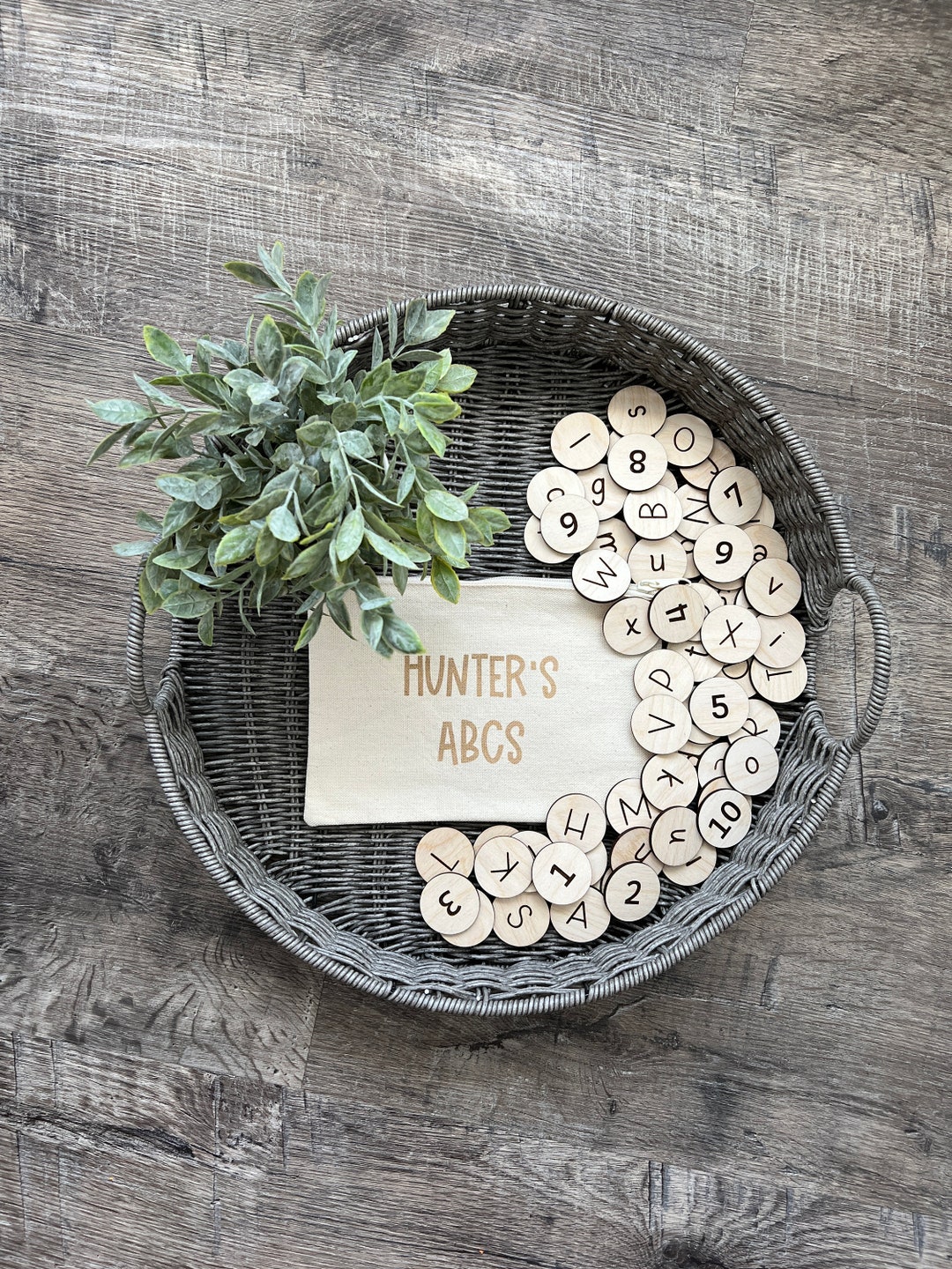 Custom ABC Wood Coins for Preschool, Wood Alphabet and Number Coins ...