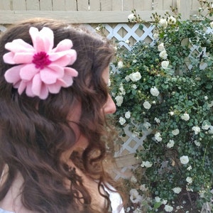Felt Flower Hair Clip - Single Lisianthus