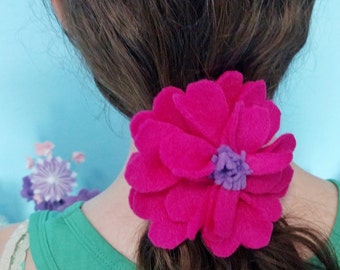 Felt Flower Lisianthus Hair Tie