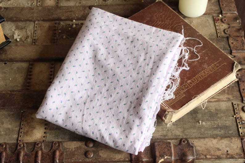 Vintage Purple Floral Flannel Print Fabric