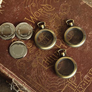 Steampunk Pocket Watch Case 1.5": Gold Tone Beveled Glass, Altered Art Supply, ONE