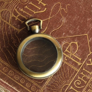 Steampunk Pocket Watch Case 1.5": Gold Tone Beveled Glass, Altered Art Supply