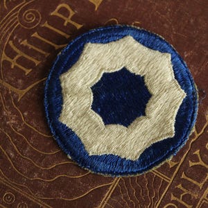 Vintage 1940s Army Patch: 9th Service Command Embroidered Sew-On