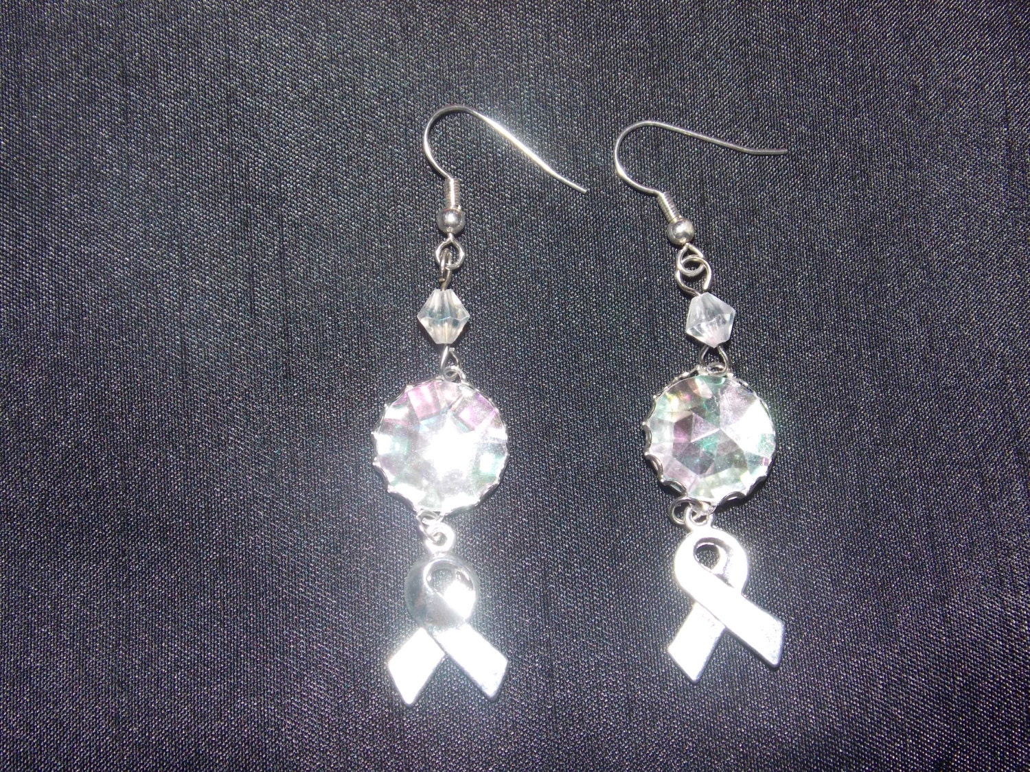 crystal ribbon chain earrings – tanakadaisuke