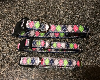 Argyle Plaid Dog Collar