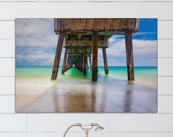 Juno Beach Pier - Landscape Photography - Docks and Piers - Beach and Ocean Photography - Fine Art Photograph by Stacy White Photography