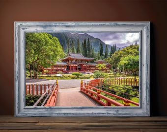 Byodo-In Temple in Hawaii – Peaceful Japanese Temple Photography Print, Oahu Landscape Wall Art