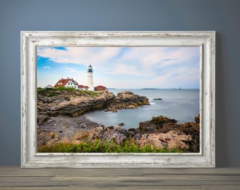 Portland Head Light Print: Maine Coastal Photography, Nautical Wall Art