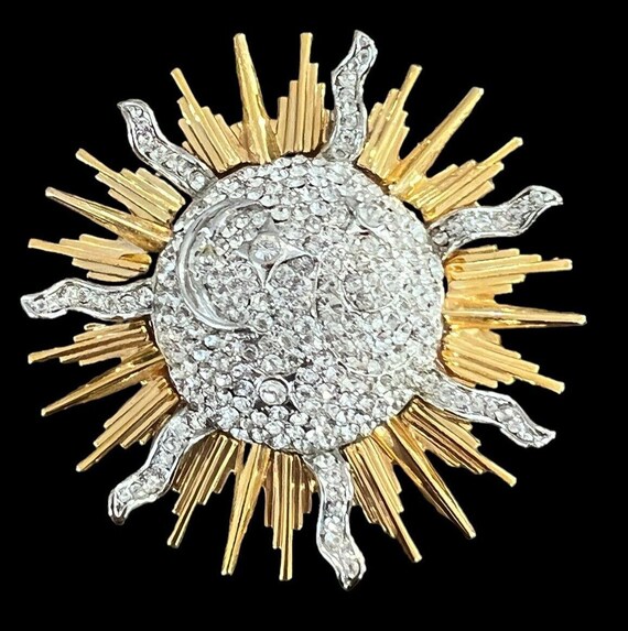 Moon and Star Celestial Crystal Pin Moon and Star Celestial Crystal Pin