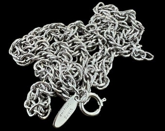 Vintage Signed Whiting Davis Silver Tone Multi Link Chain Replacement Chain