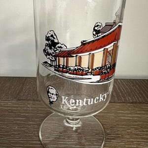 Vintage KFC Kentucky Fried Chicken Stemmed Advertising Drinking Glass