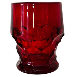 Vintage Viking Georgian Ruby Red Honeycomb Juice Water Glass 4"