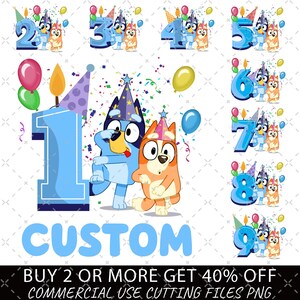 Bluey Geburtstag Png, Mein Geburtstag Png, Geburtstagsparty Png, Geburtstagsgeschenke Png, Alles Gute zum Geburtstag Png, Geburtstag Familie Passenden Png, Bluey Zahl