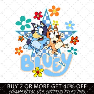 Cute Spring Bluey Dog PNG, Bluey Birthday Png, Bluey Dog Png, Birthday Cartoon Png Bundle, Birthday Magical Sublimation, Birthday Party Png