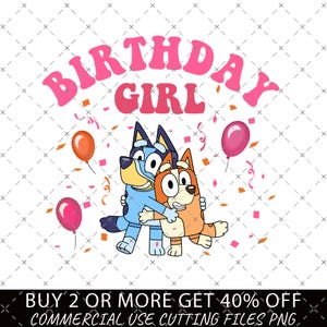 Bluey verjaardag meisje png, blauwe hond png, verjaardag cartoon png bundel, verjaardag magische sublimatie, Bluey png, mijn verjaardag png, verjaardagsfeestje