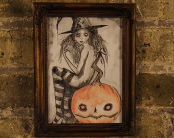 Witchy Home Decor_Witchy Art Print_Halloween Decor__Horror Decor_Halloween Art_Dark Art_Gothic Home Decor_Pagan Witch Art_Wall Art