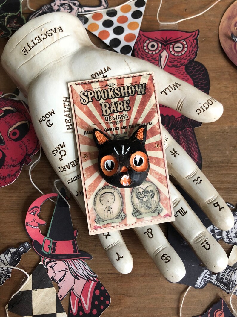 Halloween Pin/cat Lover Gifts/gothic Pins/handmade Etsy