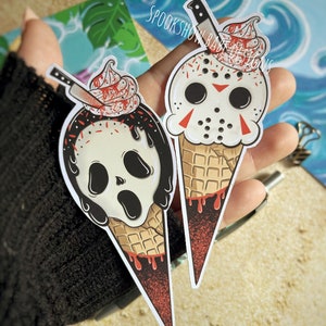 Summerween stickers/ice cream stickers/horror stickers/I-scream/Camper Cone Sticker/planner stickers/art sticker/laptop stickers