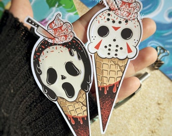 Summerween stickers/ice cream stickers/horror stickers/I-scream/Camper Cone Sticker/planner stickers/art sticker/laptop stickers