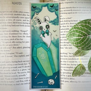Handmade Bookmark/Bookish Gifts/Book Lover Gifts/Gothic Bookmark/Ghost Bookmark/Bunny Bookmark/Pastel Goth/Creepy Cute Halloween Bookmark
