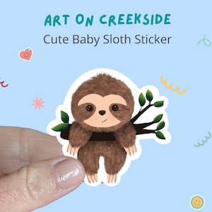 Sloth Vinyl Sticker Adds Super Cute Decoration To Water Bottles, Journals, Planners and More