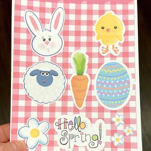Easter Sticker Sheet, Bunny stickerTo Add Reminders To Journals, Planners, Notebooks, laptops, and More