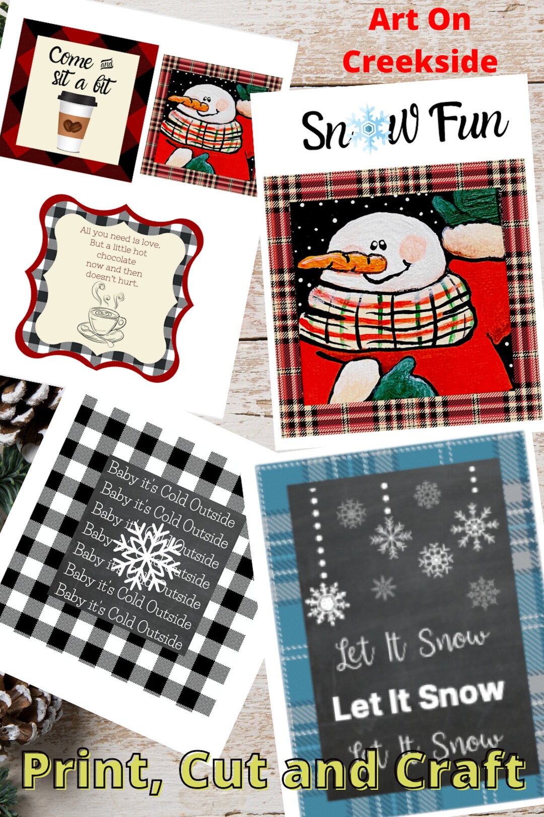 Winter Red and Black Printable Crafters Bundle, Just Print, Cut and ...