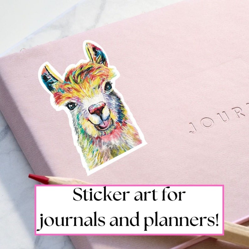 Rainbow Llama Vinyl Sticker Llama Gift Water Bottle Sticker Etsy