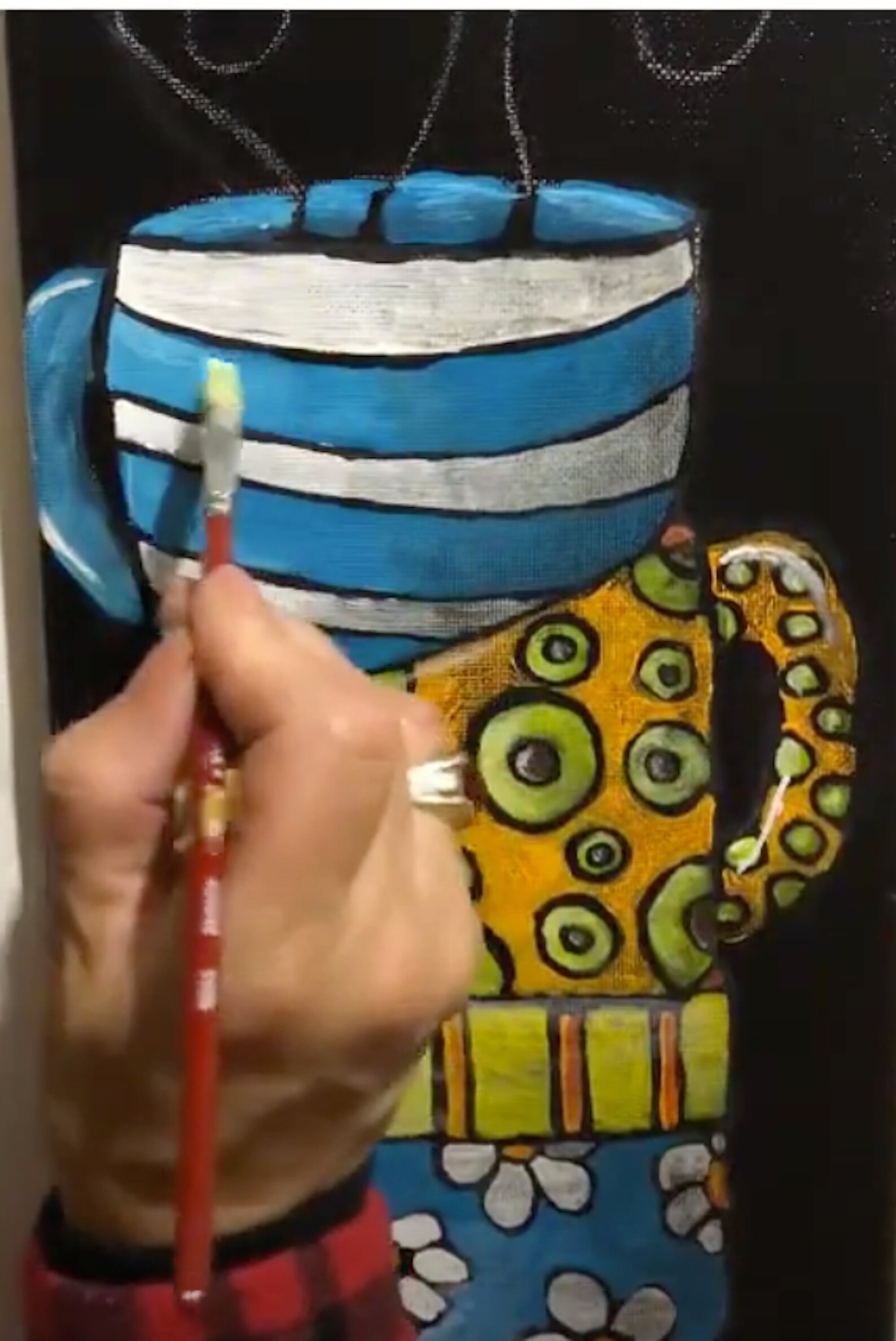 Whimsical Stacked Coffee Cup Painting DIY Tutorial Coffee Cup Etsy