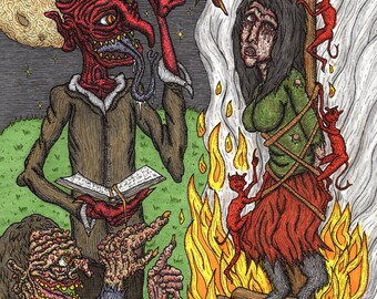 HERETIC (8”x11”) print, micron ink and copic markers