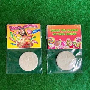 Holy Snack, Jesus Pieces, Christ Candies, Satan Snack Catholic wafers, Eucharist, funny gag gift, READ DESCRIPTION Christ Candies