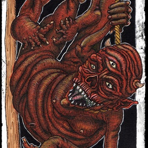 Złapanie pętli (8”x11”) wydruk, niskobudżetowa sztuka diabła
