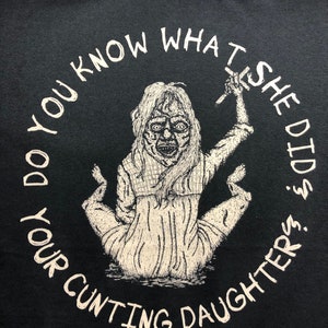 The Exorcist Cunting Daughter T-shirt’s, horror movie captain howdy apparel, Pazuzu
