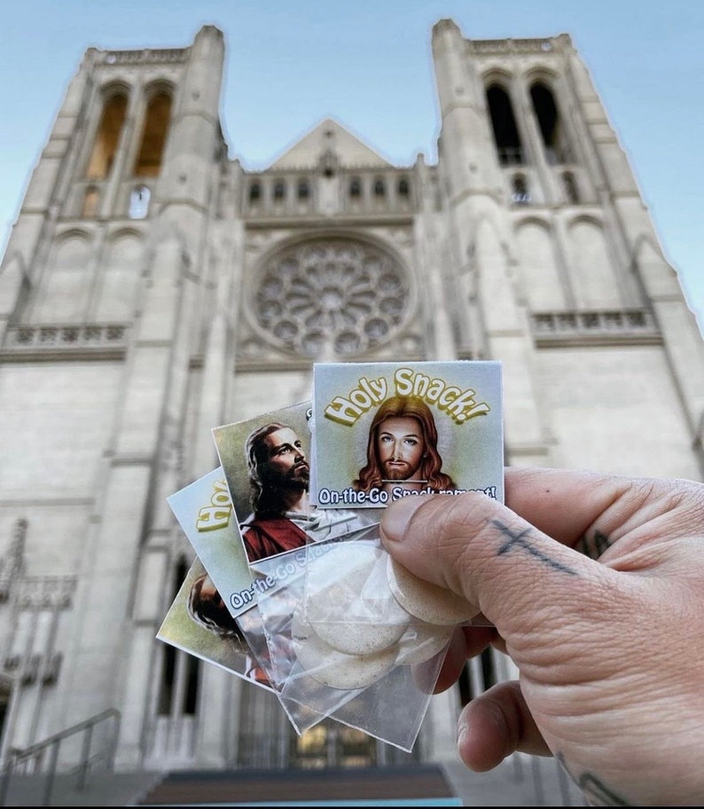 Holy Snack, Jesus Pieces, Christ Candies, Satan Snack Catholic wafers, Eucharist, funny gag gift, READ DESCRIPTION image 6