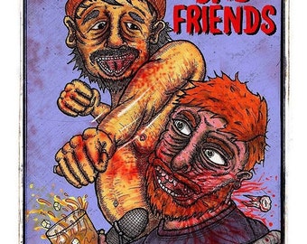 Bad Friends Podcast with Bobby Lee & Cheeto Santino (8”x11”) print, wall artwork funny gag gift