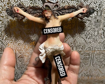 Mini-Big D*ck Jesus sculpture/ornament (6.5” x 5.5”) Blashemous sculpture, funny Jesus, gag gift