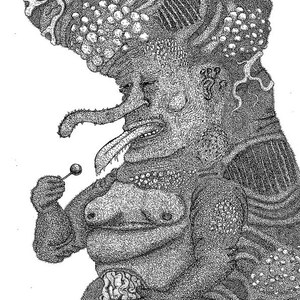 Lollipop Monster (8 “x11“) Druck, Pen & Ink Illustration